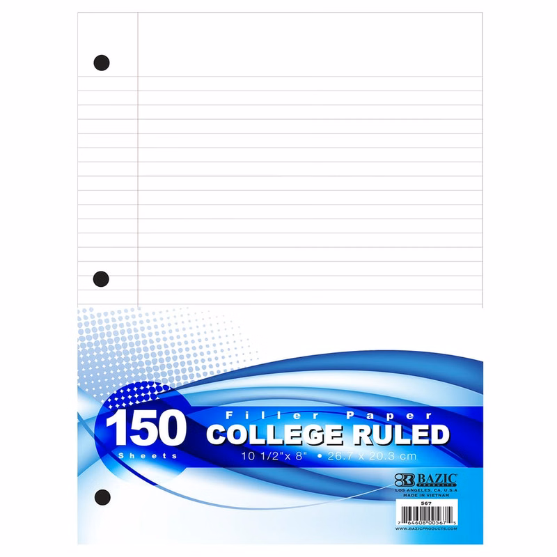 College Ruled Filler Paper - 150 Sheets