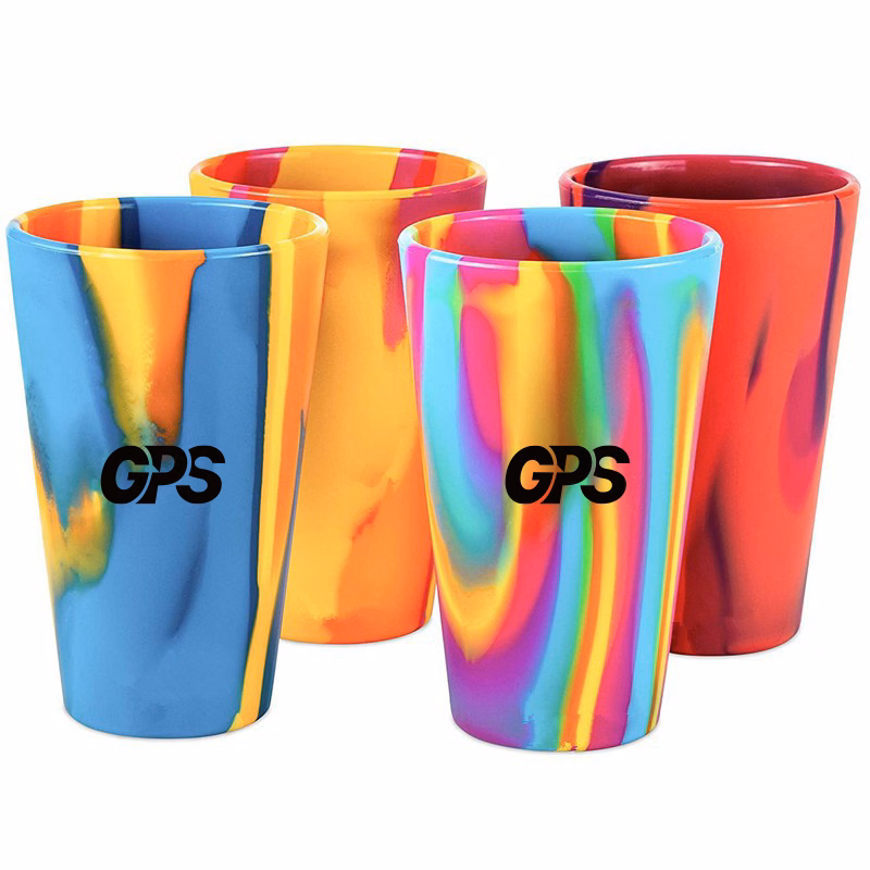 16ozSilicone mug with colorful pattern