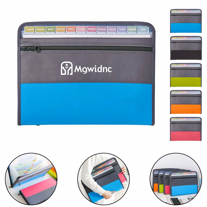 13-Pocket A4 Zipper Accordion File Organizer - Multi-Layer Document Holder with Reinforced Edges