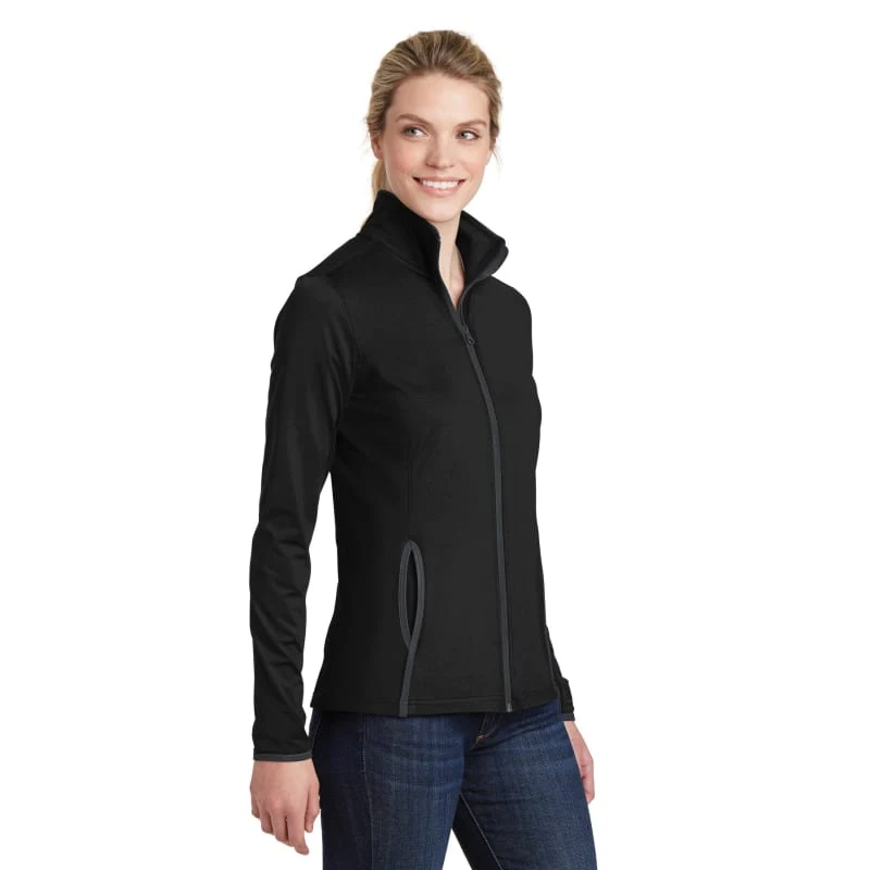 Sport-Tek Women's Sport-Wick Stretch Contrast Full-Zip Jacket. 1