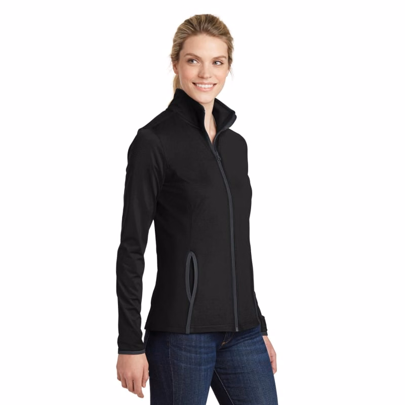 Sport-Tek Women's Sport-Wick Stretch Contrast Full-Zip Jacket.