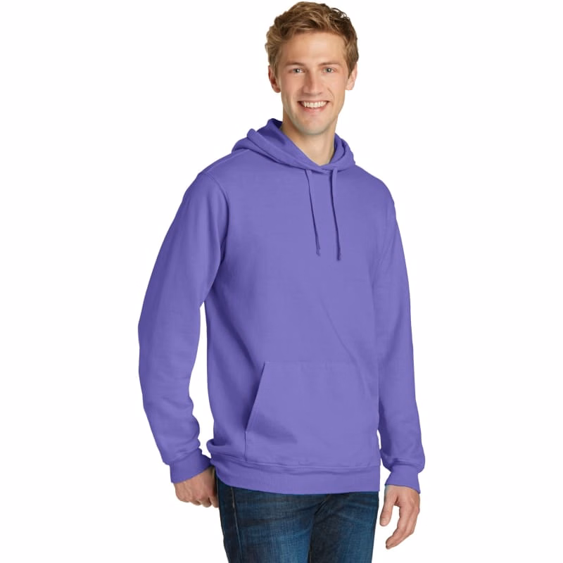 Port & Company Beach Wash Garment-Dyed Pullover Hooded Sweatshirt.