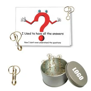 Question Mark Shaped Paper Clips in Tin Box 1