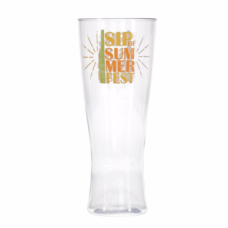 12 oz Reserv Plastic Pilsner Glass Clear Digital Print