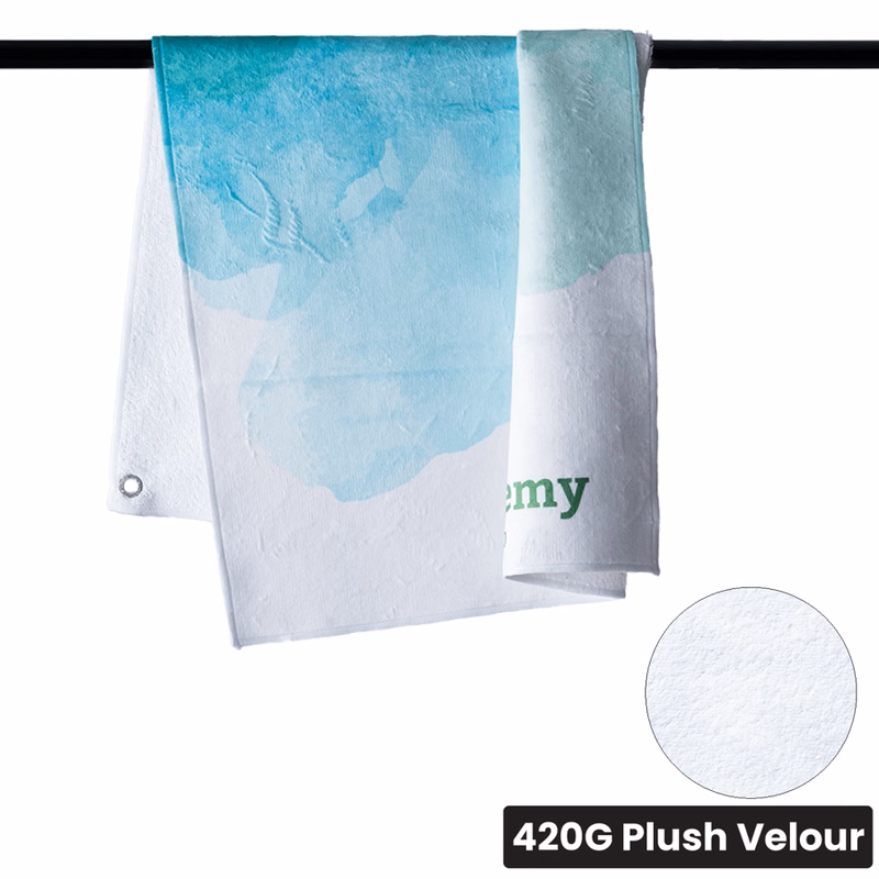 Microfiber Velour Caddy Towel with Cotton Terry Loops - 20"