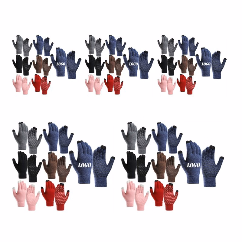 Touch screen non slip warm gloves