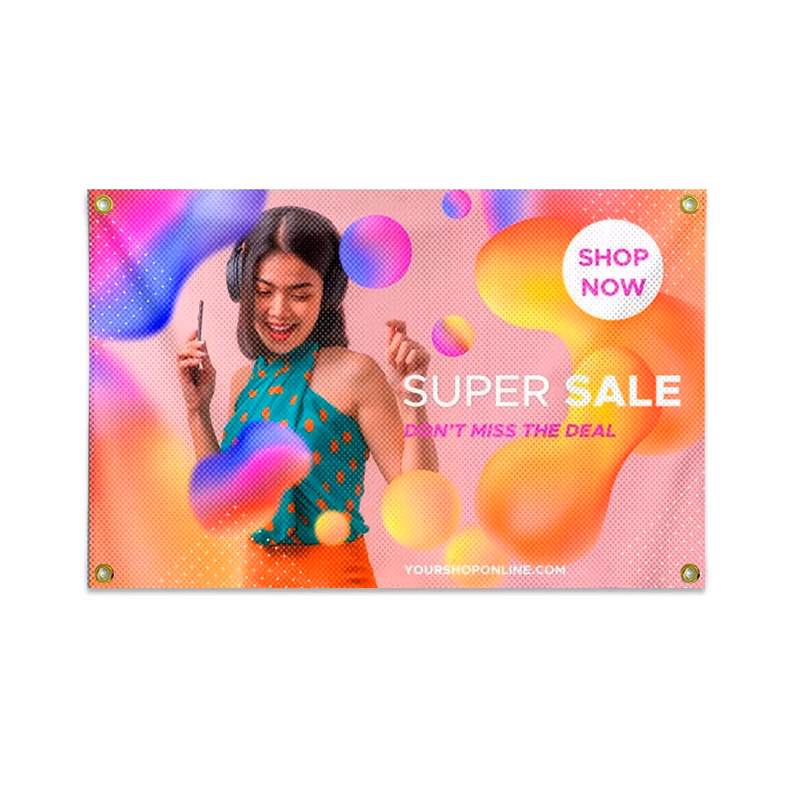 Digitally Printed Fabric Mesh Banner 12" x 18"