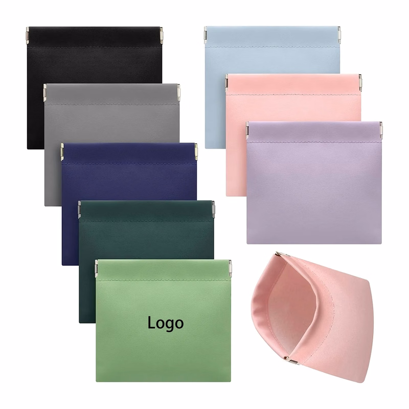 MOQ 200pcs 4" Square Full Color Leather Shrapnel Bag