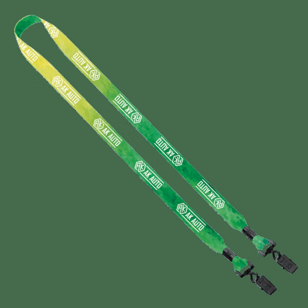 3/4" 2-Ended Dye-Sublimated Lanyard with Metal Crimp and Metal Bulldog Clip