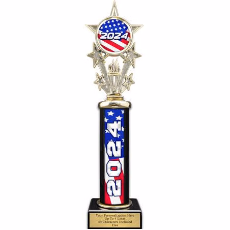 Trophy, 12" USA American Flag Year 1 co