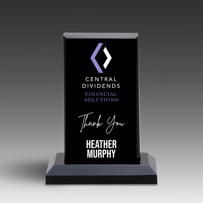 7" Beveled Impress Award Black
