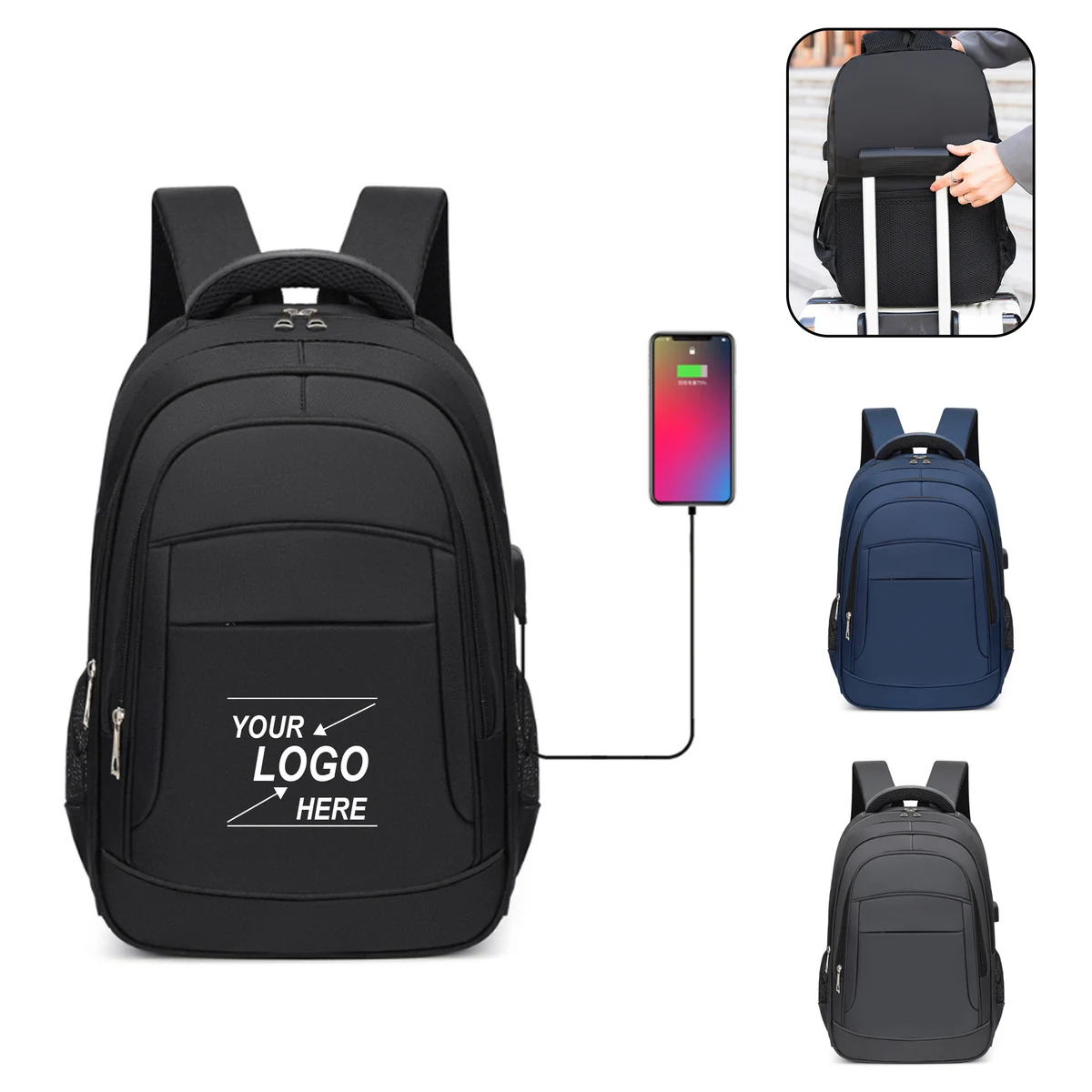 School Backpack with USB Charging Port 1