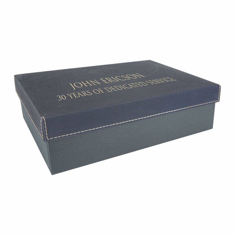 9 3/4" x 7" Black/Gold Leatherette Gift Box