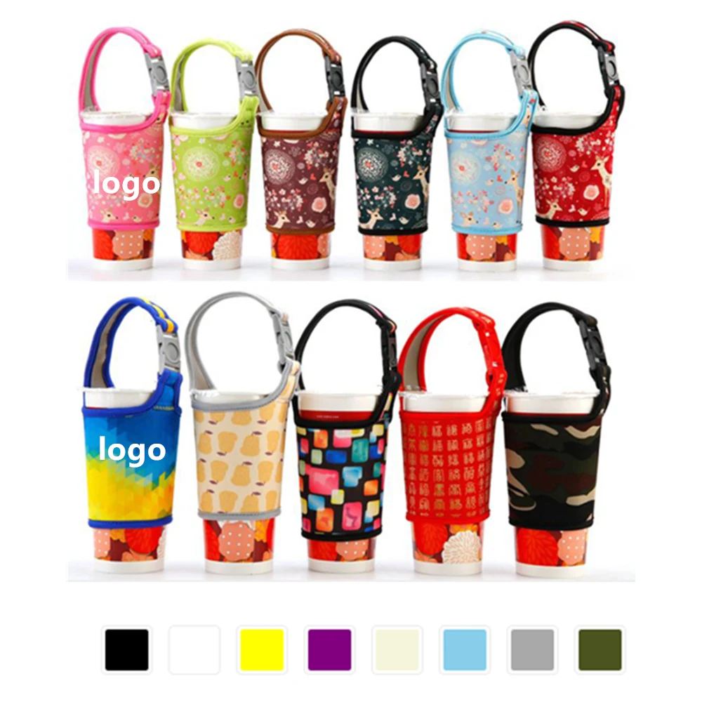 Neoprene Water Bottle Sleeve w/Handle, custom koozie with logo imprint 1