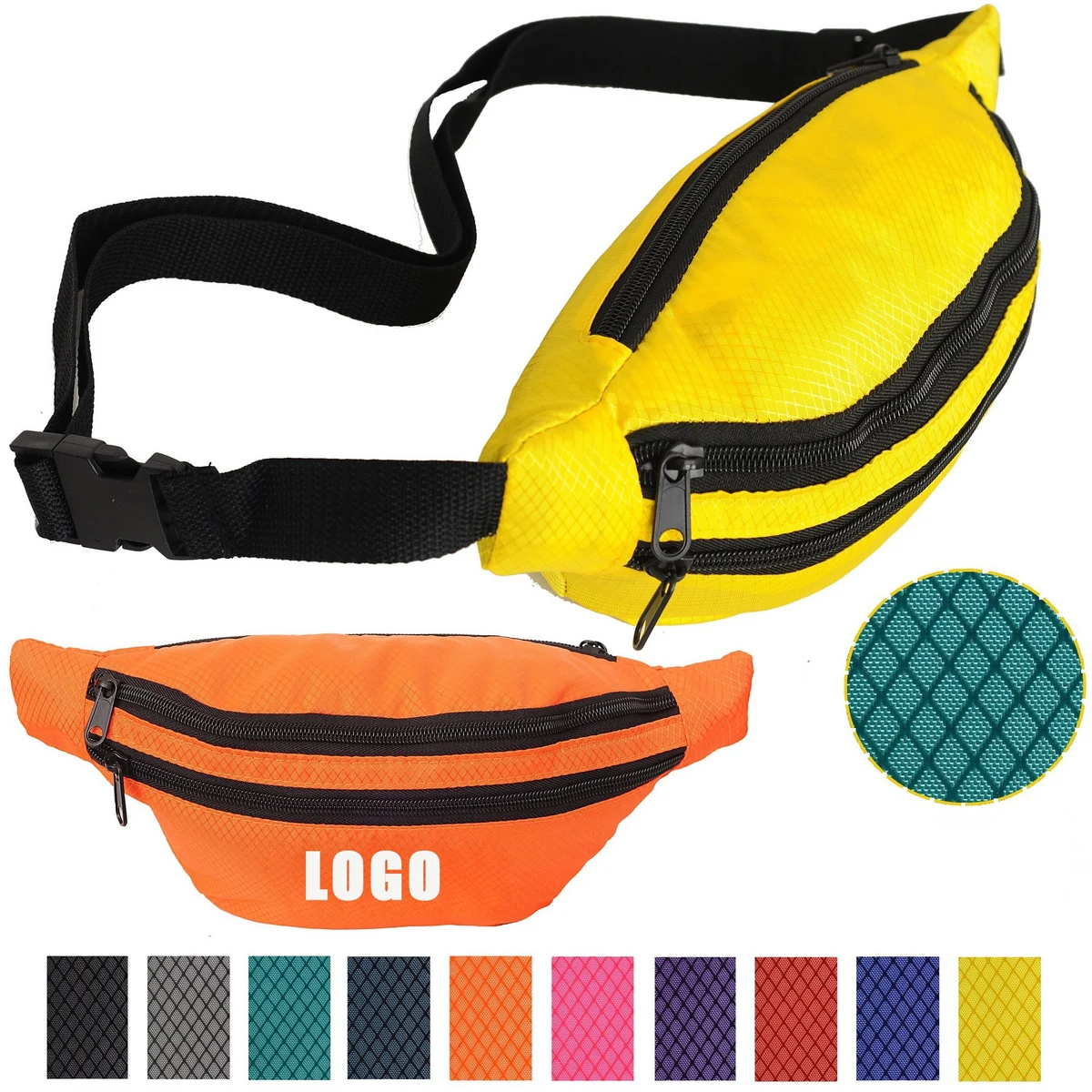 Fanny Pack With 3 zipper Waist Running Sports Bag 1