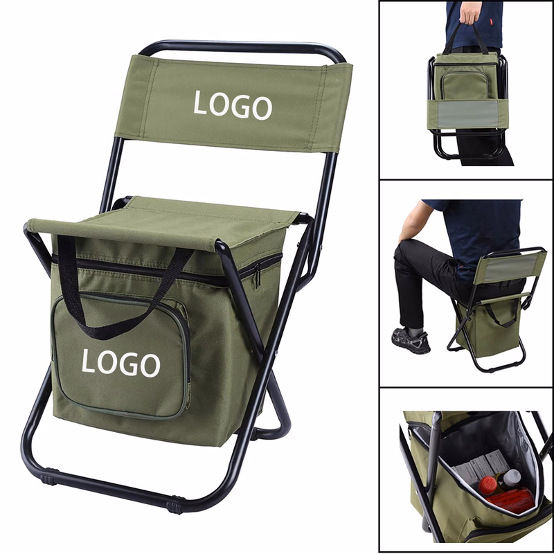 Outdoor beach folding chair with storage bag