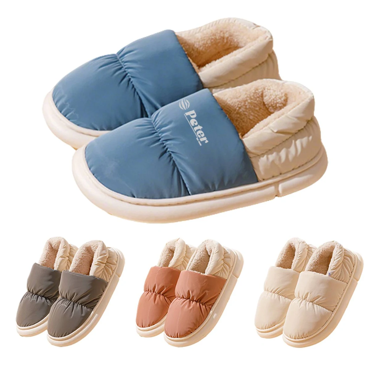 Thick Sole Non-Slip Plush Indoor Slippers 1