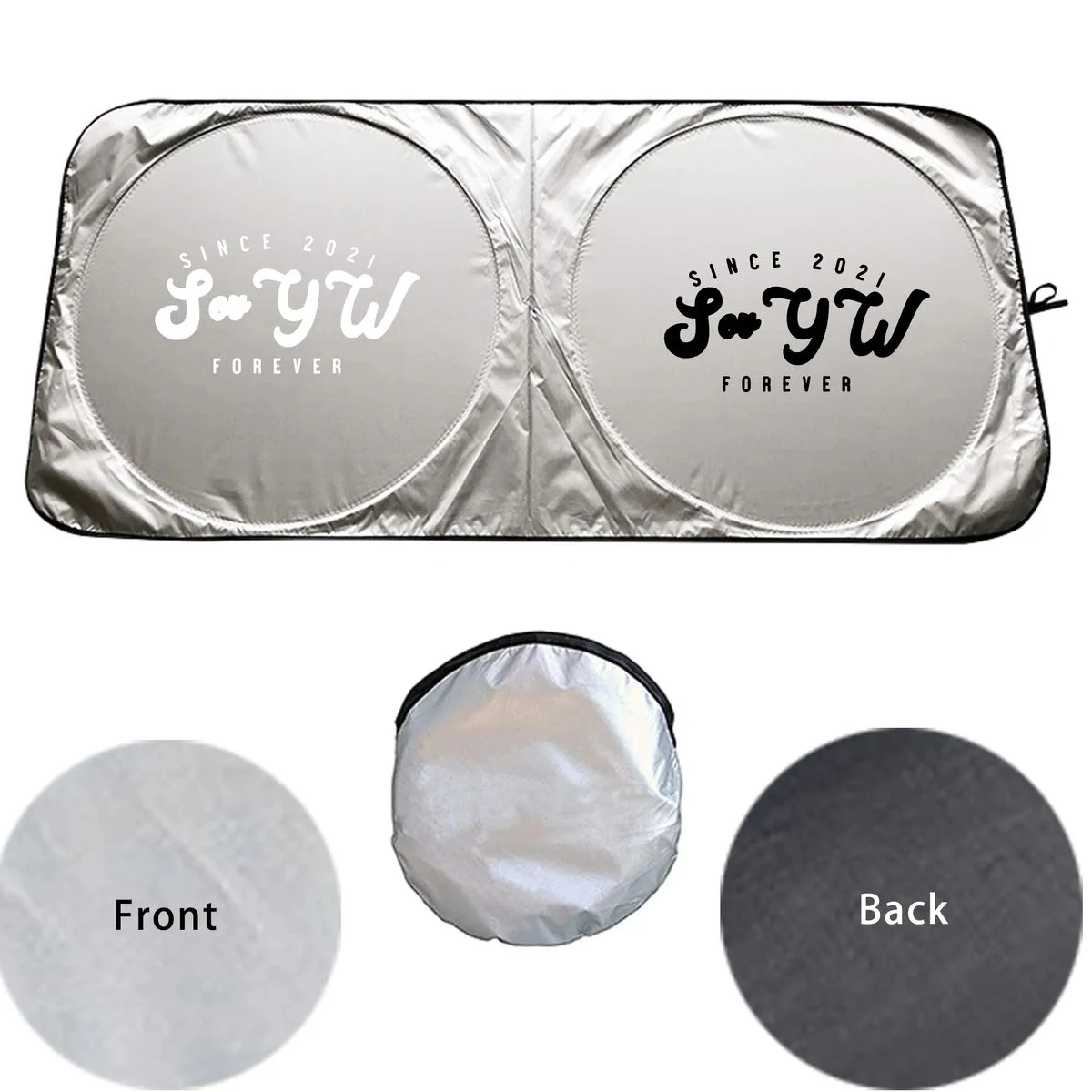 Foldable Car Windshield Sunshade With Storage Pocket 1