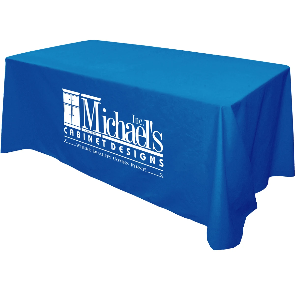 Flat 3-sided Table Cover - fits 6 foot standard table: Poly-Cotton 1