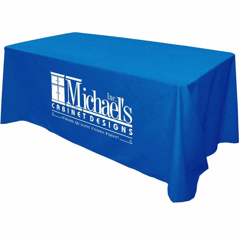 Flat 3-sided Table Cover - fits 6 foot standard table: Poly-Cotton