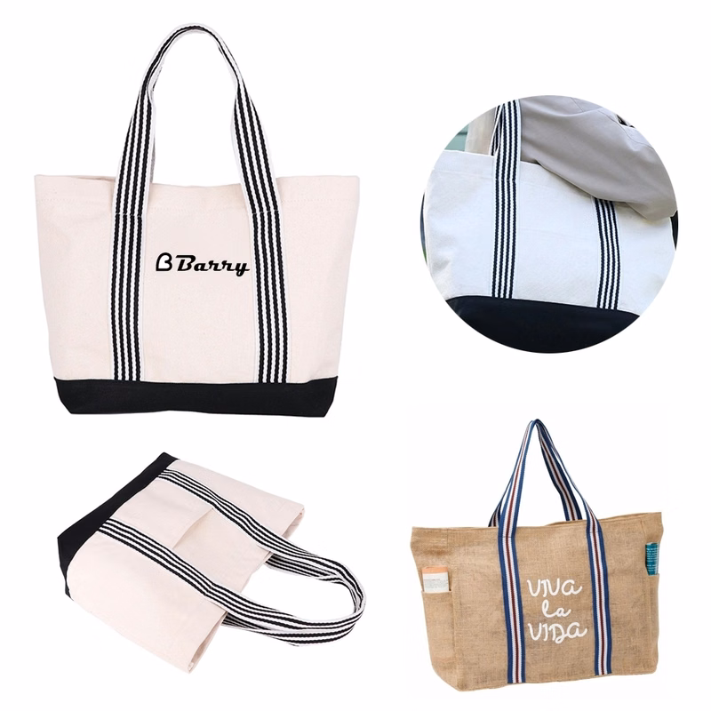 Jute Handbag With Pockets