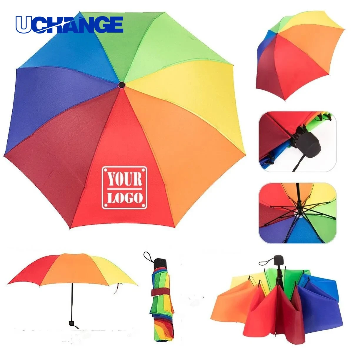38-Inch Arc Rainbow Folding Advertising Umbrella 1
