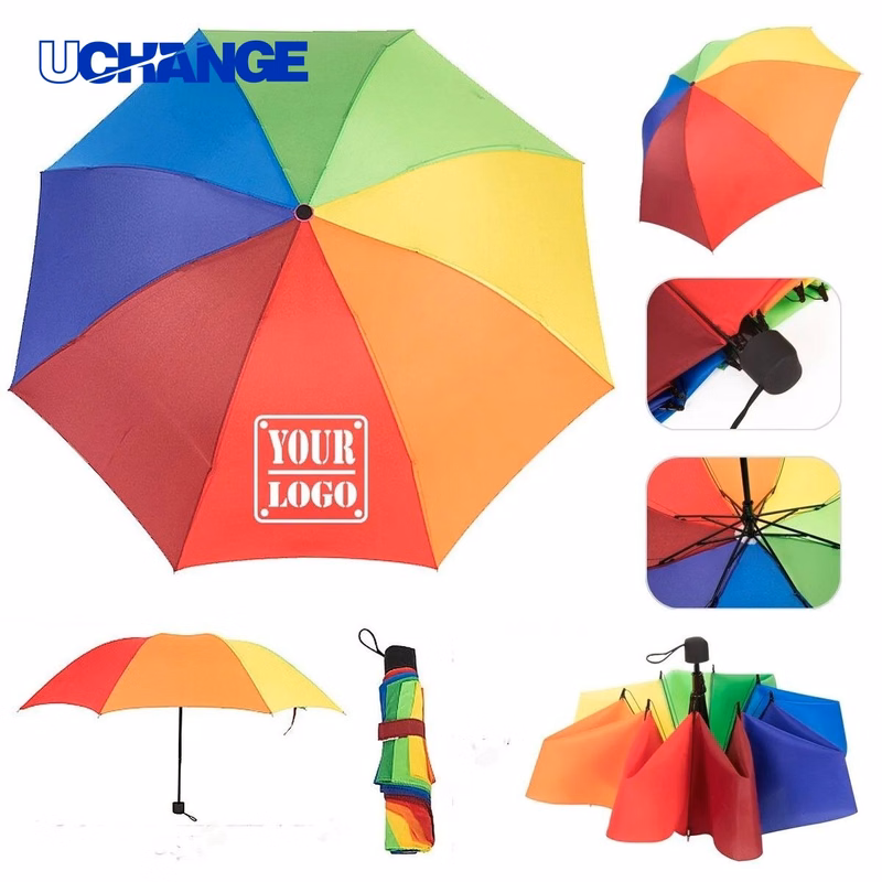 38-Inch Arc Rainbow Folding Advertising Umbrella