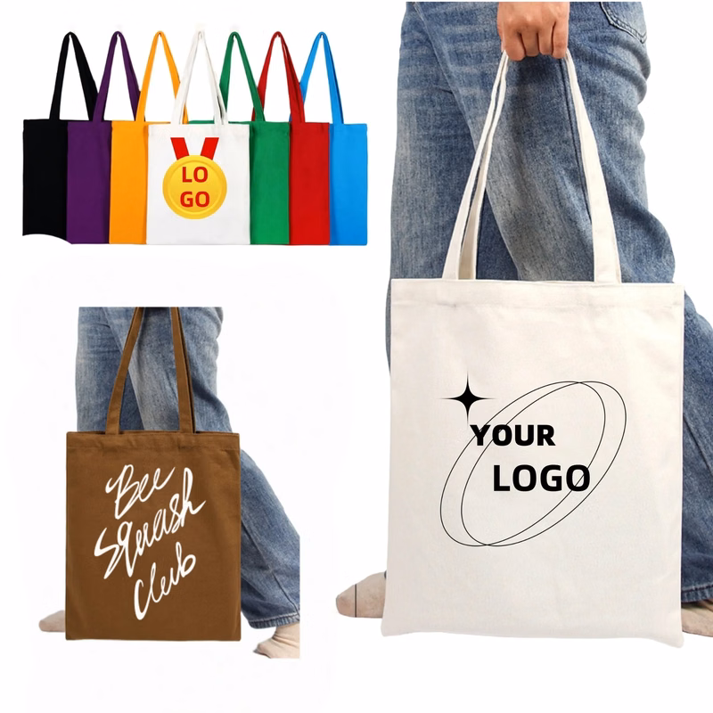 Pure Cotton Colored Hand-Held Canvas Bag