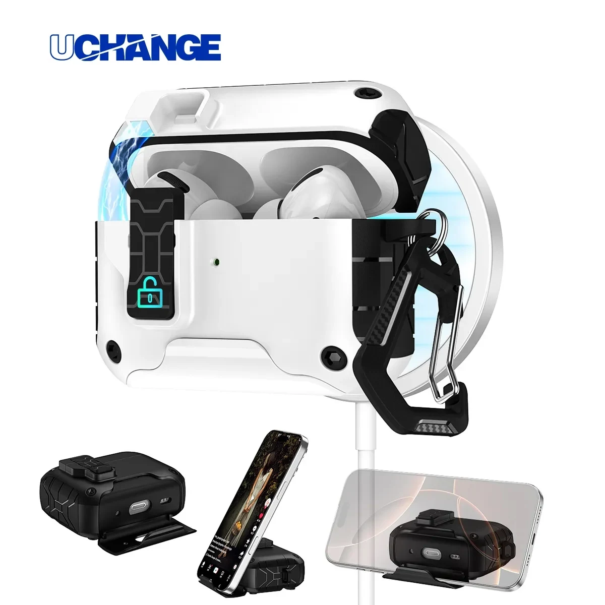 AirPods Case with Safety Lock Cover Protect Against Drops, Scratches and Dust 1