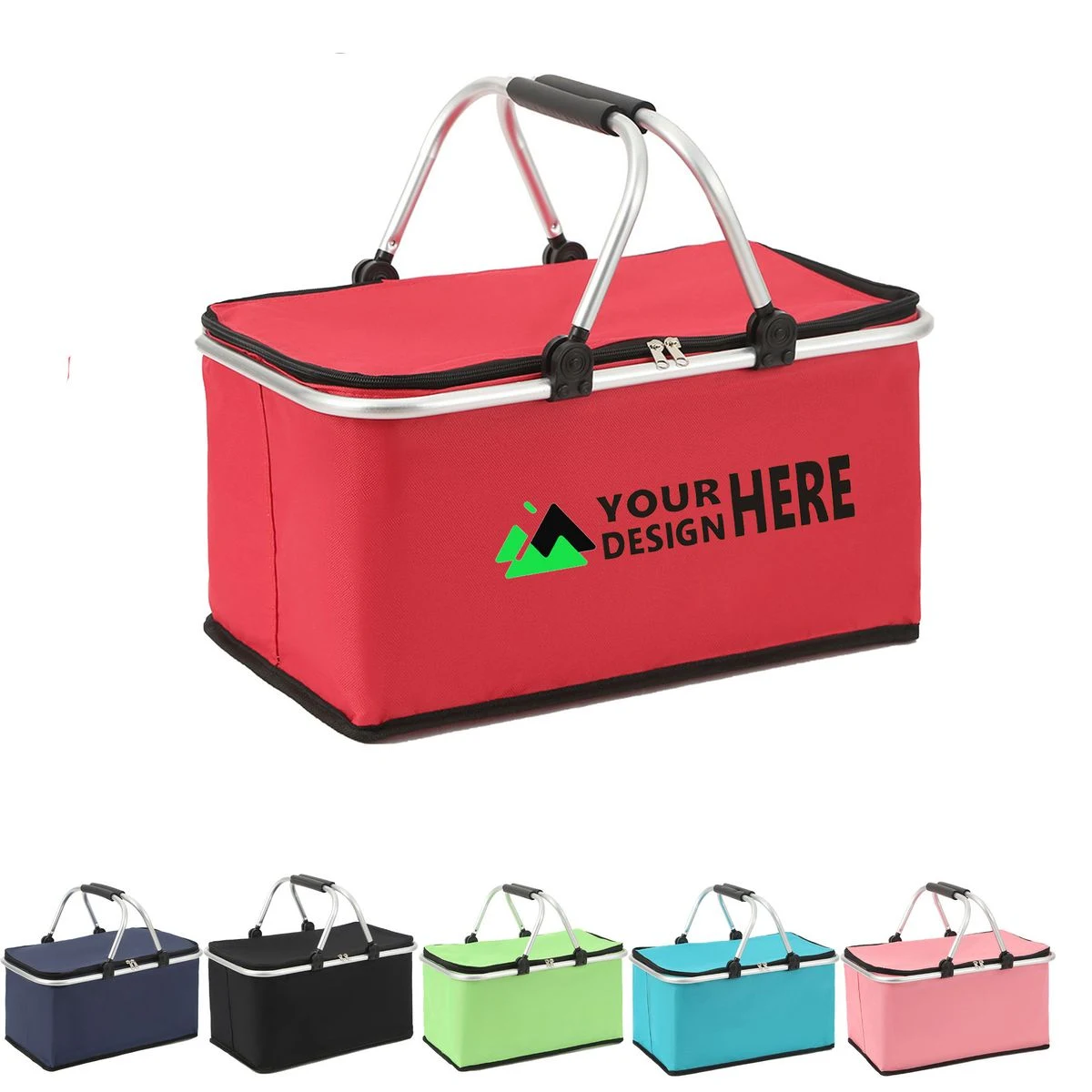 Portable Collapsible Picnic Basket w/Handles 1