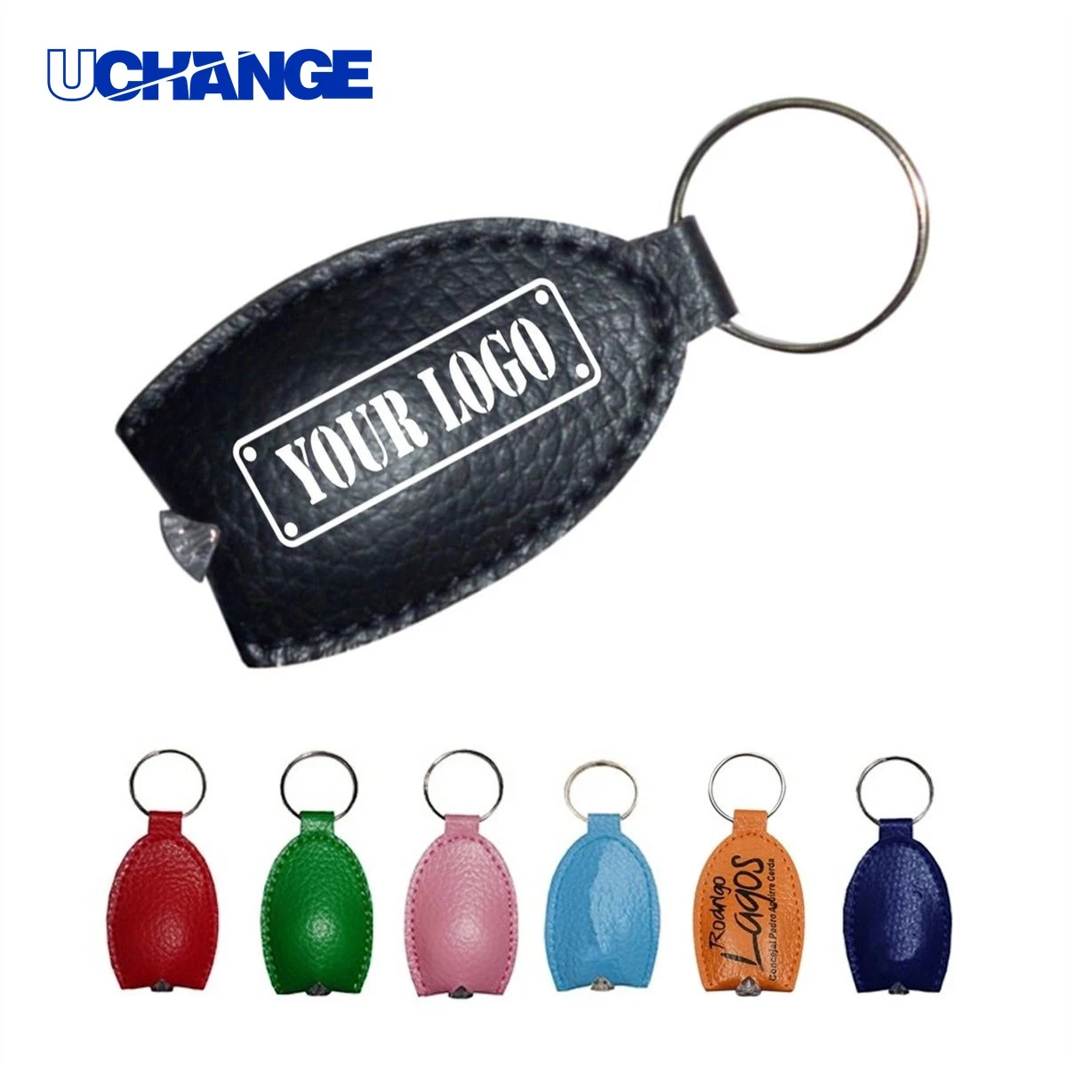 Faux Leather Key Light Soft Finish LED Keychain 1