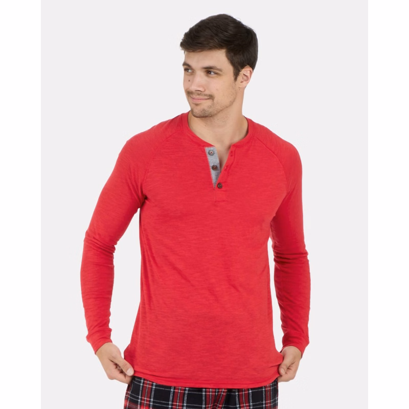 Unisex Henley Long Sleeve T-Shirt - BM3101