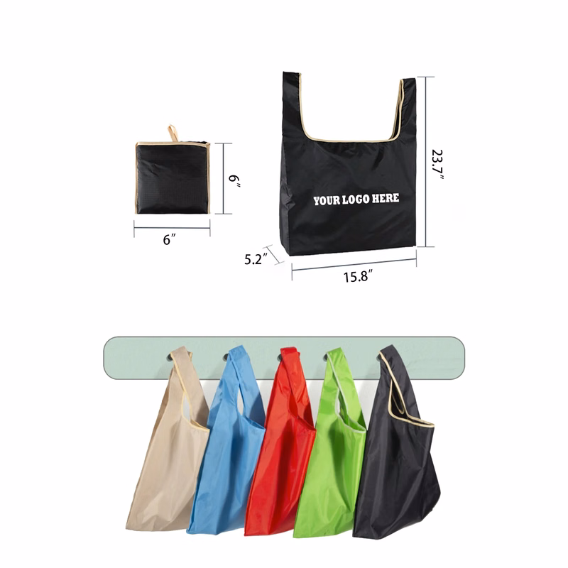 Folding Portable Environmental Storage Tote Bag MOQ 100PCS