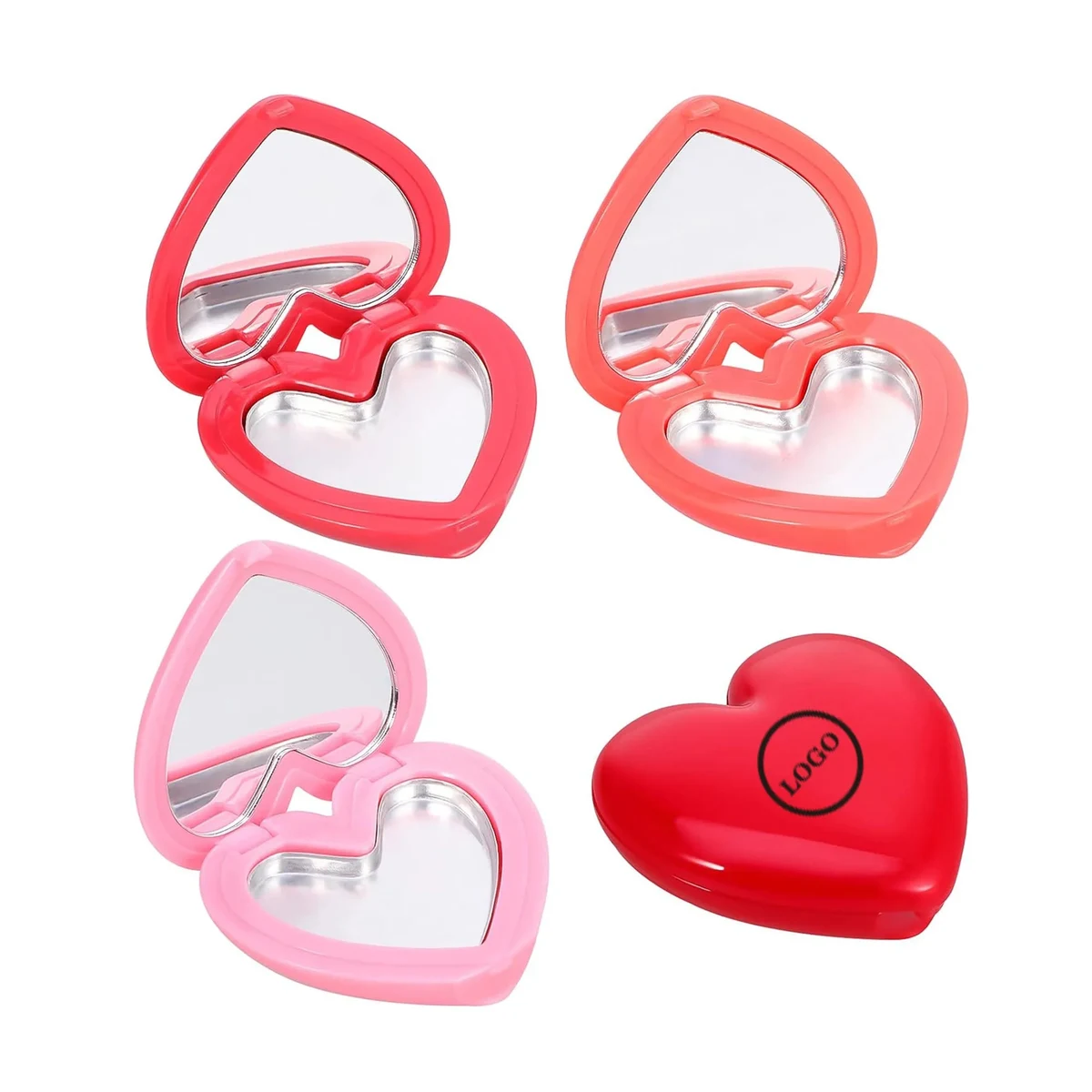 Empty Heart Shape Eyeshadow Makeup Palette with Mirror 1