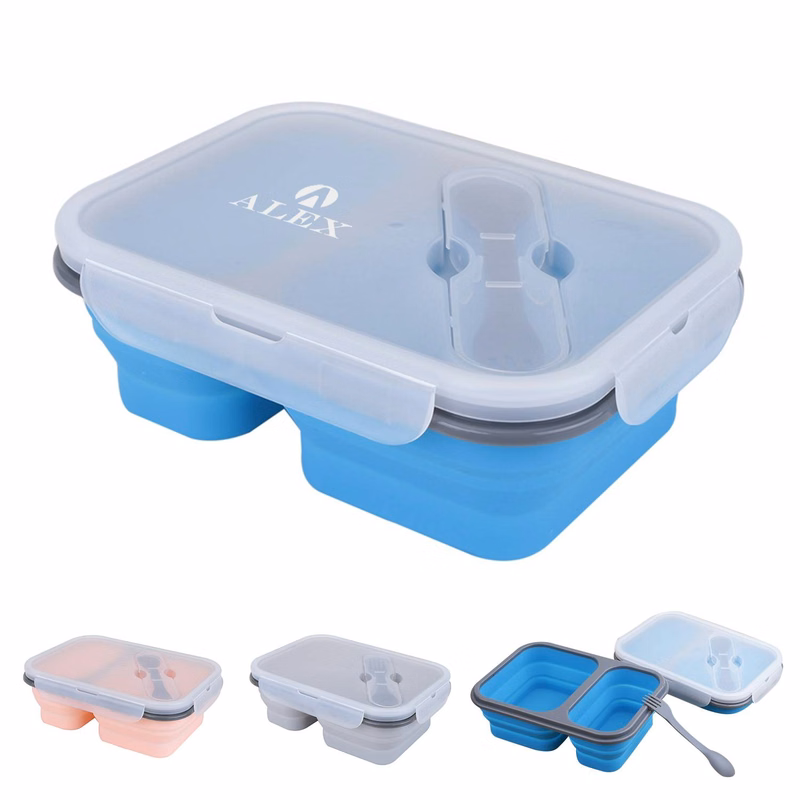 Foldable Stacked Silicone Microwave Oven Heating Lunch Box