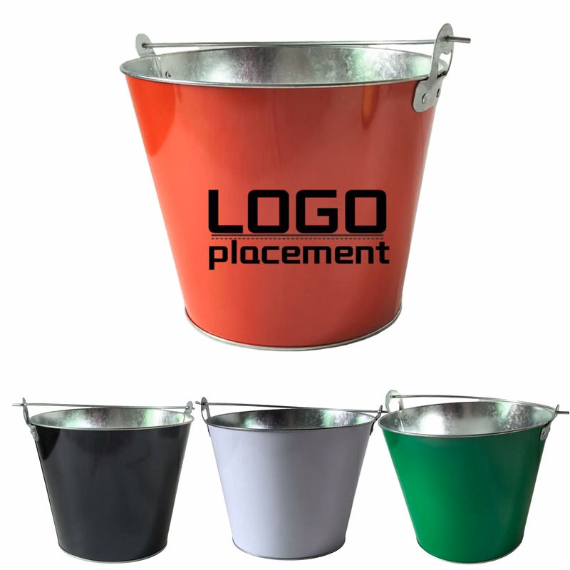 Custom 5 QT Galvanized Metal Ice Bucket/ Beer