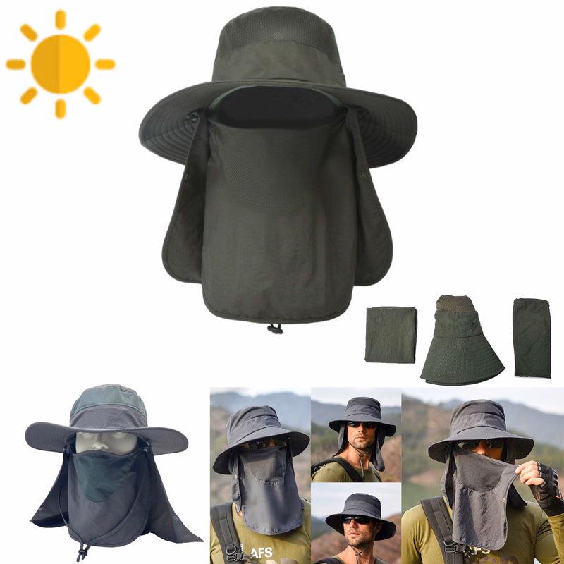 Sun Hat with Removable Neck Face Flap