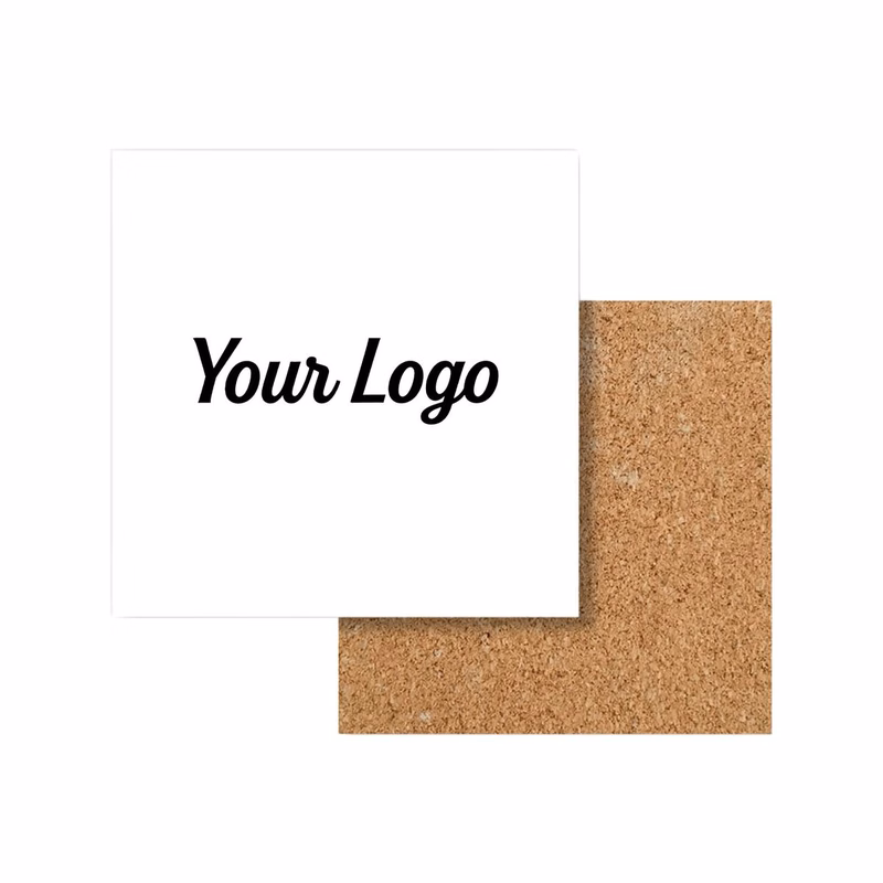 Square Ceramic Cup Coaster with Cork Backing