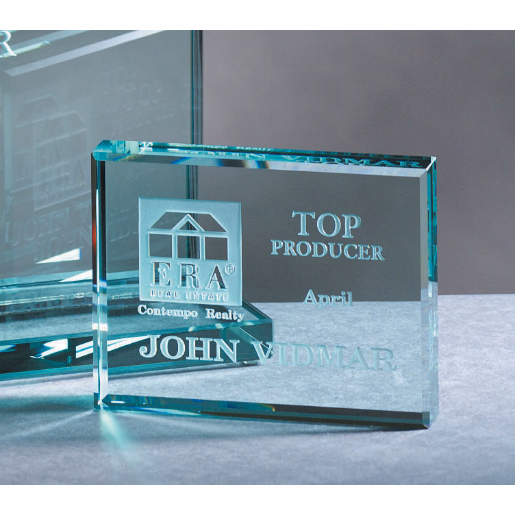 Jade Glass Horizontal Rectangle Award (9"x7")