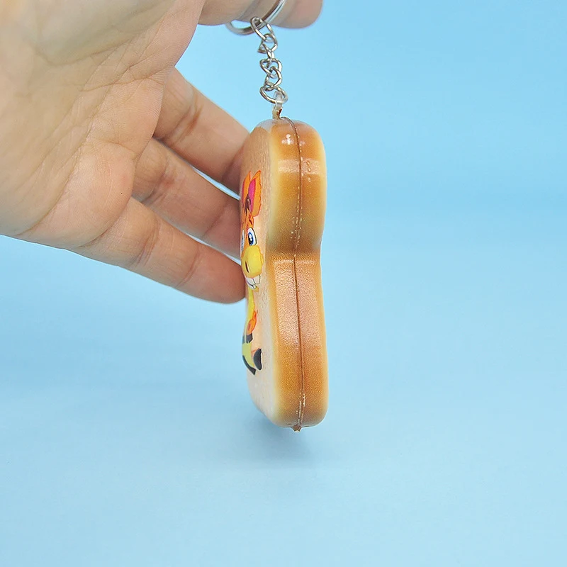 PU Toast Bread Custom Stress Reliever Key Chain 1