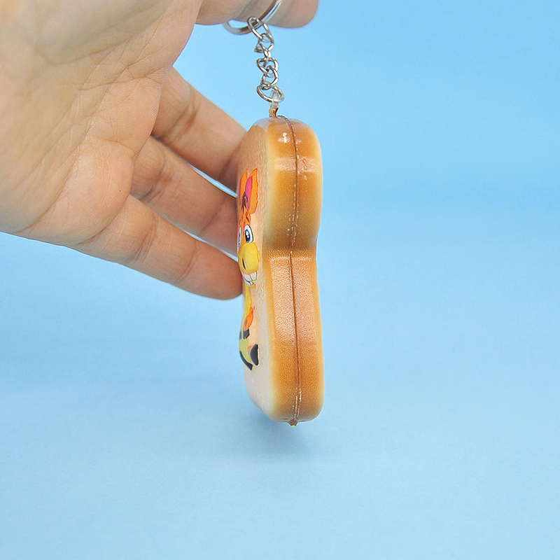 PU Toast Bread Custom Stress Reliever Key Chain