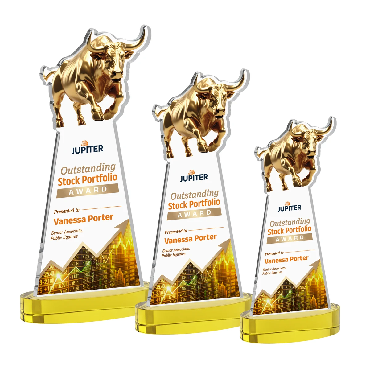 Raging Bull VividPrint™ Award on Alberton Base - Gold 1