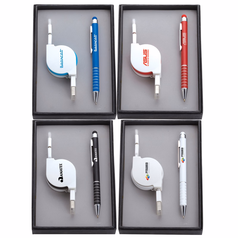Jubilee Stylus Ballpoint Pen & 2-In-1 Adaptable Charger Gift Set