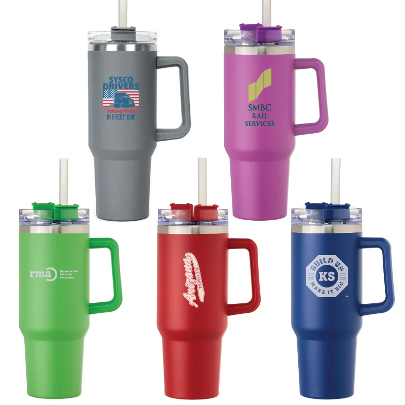 Bright Beluga 40 oz. Vacuum Insulated Tumbler Mug w/ Handle 1