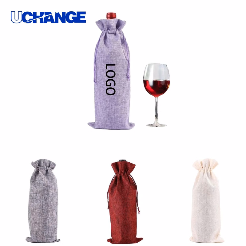 Linen Bunched Bottle Bag Container