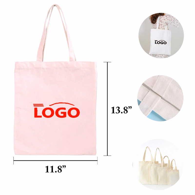 MOQ50 Cotton Canvas Tote Bag Blank Stock Shopping Handba