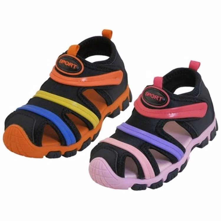 Toddlers' Rainbow Sandals - Velcro Straps Sizes 4-8 Age 1-2 Years