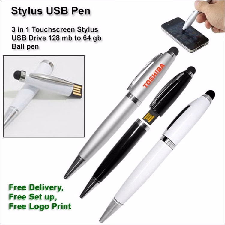 Stylus USB Pen Flash Drive - 128 MB