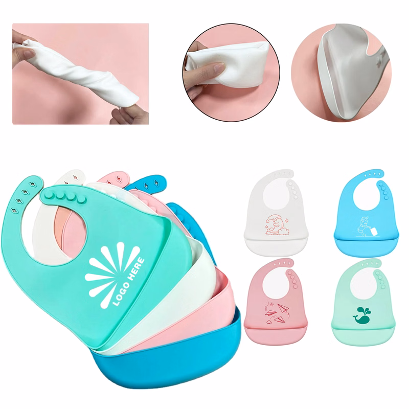MOQ 50PCS Baby Bib Silicone Waterproof