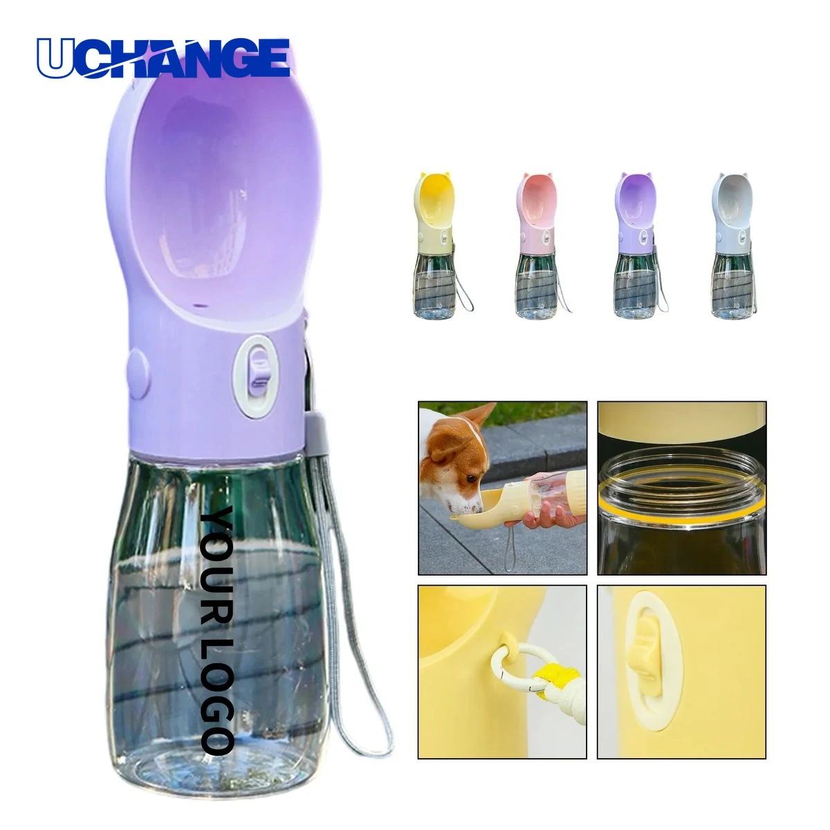 Dog Water Bottle Drinkware Leak Proof Travel Design 1